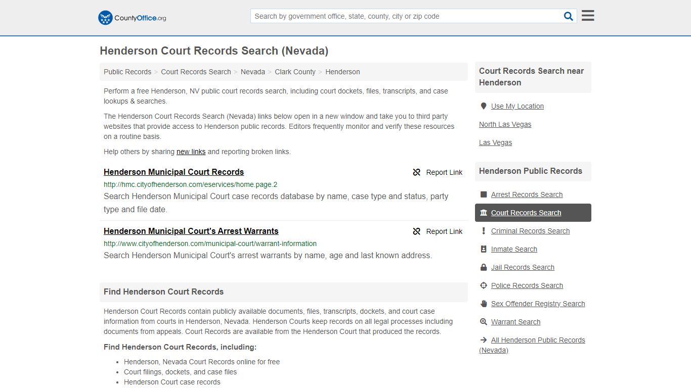 Court Records Search - Henderson, NV (Adoptions, Criminal, Child ...